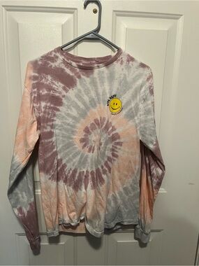Simply Southern Tie-Dye Long Sleeve Top in Pink, Gray, Peach